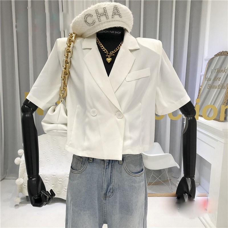 [Kèm Video SP] Áo Khoác Blazer Nữ Cổ Vest Cao Cấp Tay Lỡ Dáng Croptop Phong Cách Thời Trang Sugal AO KHOAC SG 001V2 | WebRaoVat - webraovat.net.vn