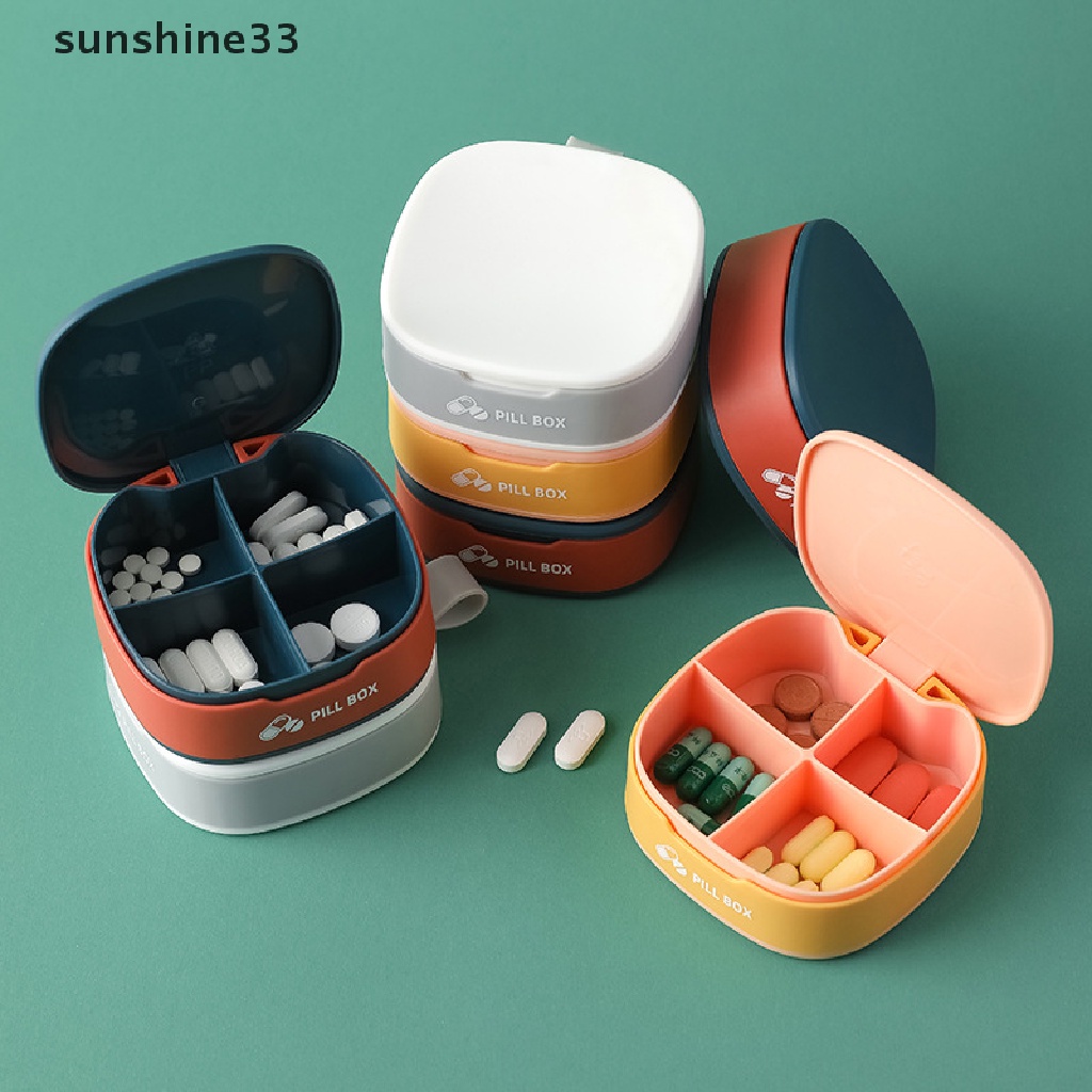 SU Portable Silicone Dispensing Compartment Storage Box Medicine Pill Dispenser n