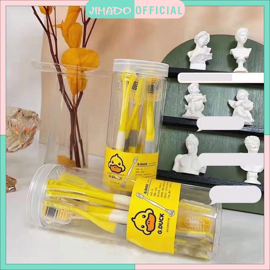 Bàn chải đánh răng cho bé 1 tuổi 2 tuổi combo 8 bàn chải vịt hãng GDUCK lông nano 5d siêu mảnh siêu mềm JIMADO S430