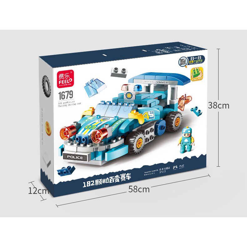 Lego xe đua cho bé 182 chi tiết cực đẹp, đồ chơi cho bé lắp ráp vô cùng thú vị