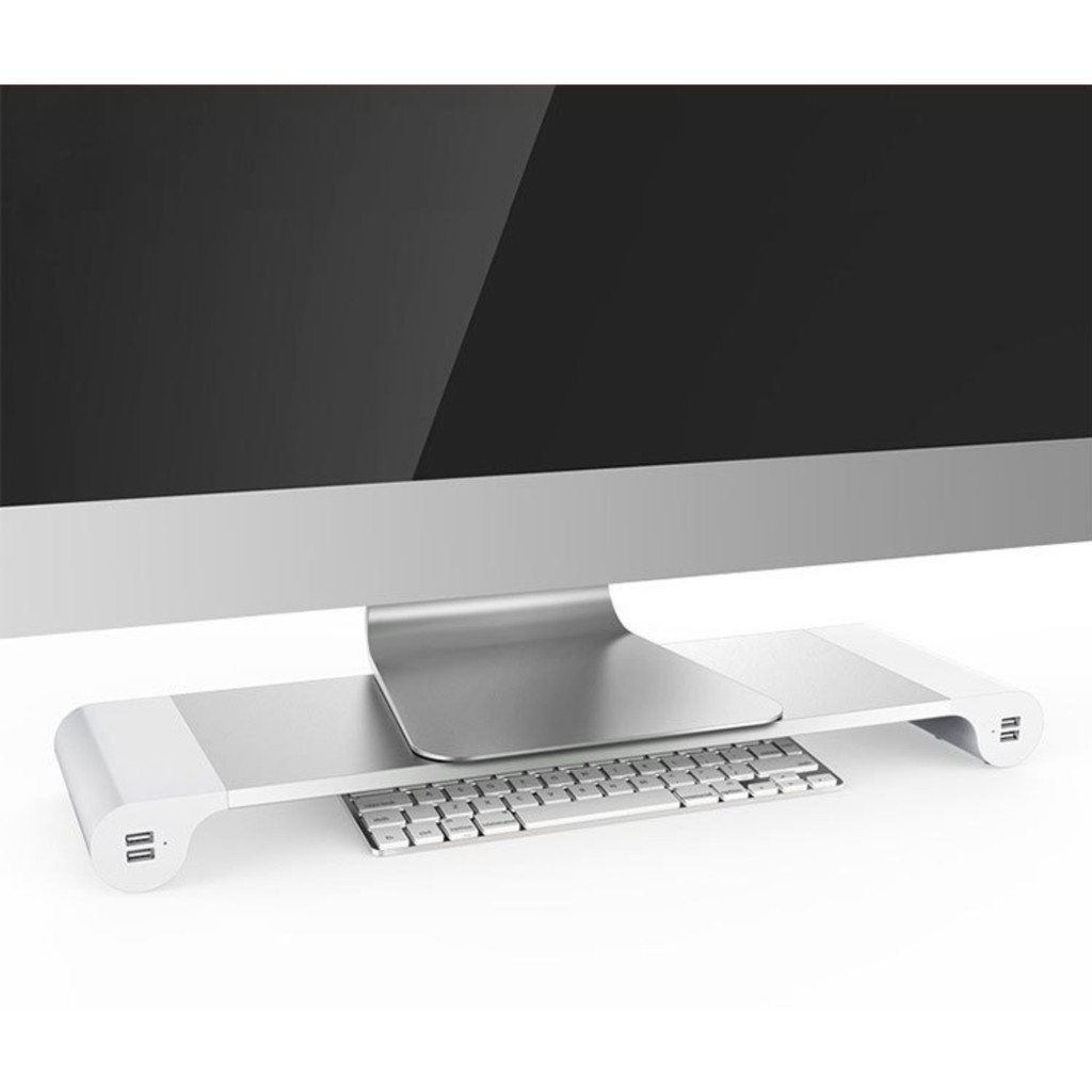 Kệ đỡ Máy Tính, Màn hình Monitor để bàn có 4 port USB Imac/Macbook có ổ cắm USB - Space Bar Stand