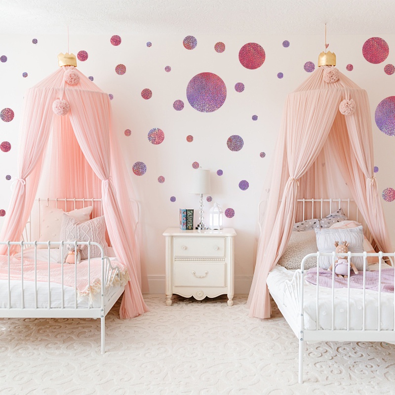 Decal dán tường Tự Dính Họa Tiết Chấm Bi Pha Lê Lấp Lánh Trang Trí Phòng Khách / Phòng Ngủ Cho Bé
