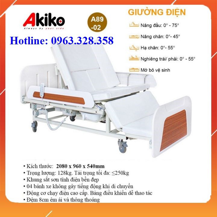 Giường bệnh nhân, Giường y tế đa năng điều khiển điện đa chức năng Akiko A89-02 cao cấp - inbox với shop trước khi đặt