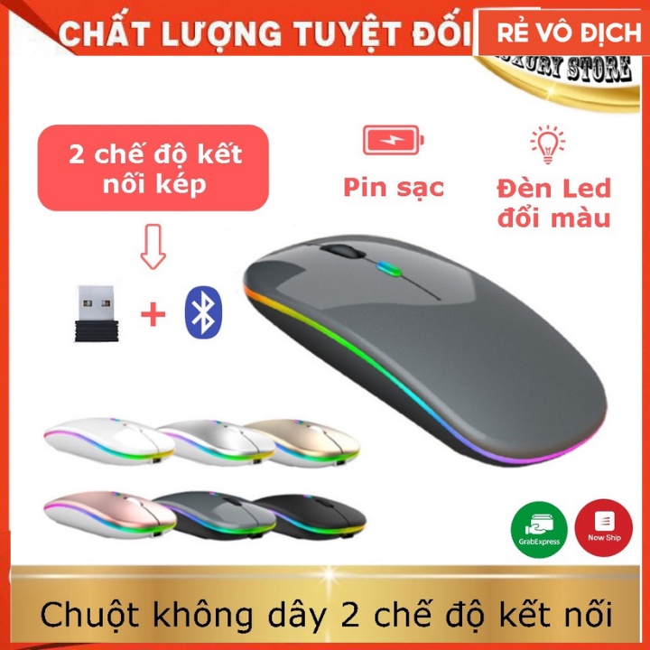 Chuột Không Dây Bluetooth C18.Chuột Máy Tính Bluetooth Không Tiếng Ồn. Sạc bằng Cáp USB và Pin Rất Nhạy