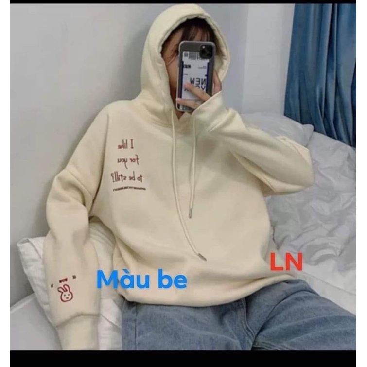Áo hoodie thỏ in tay LN11