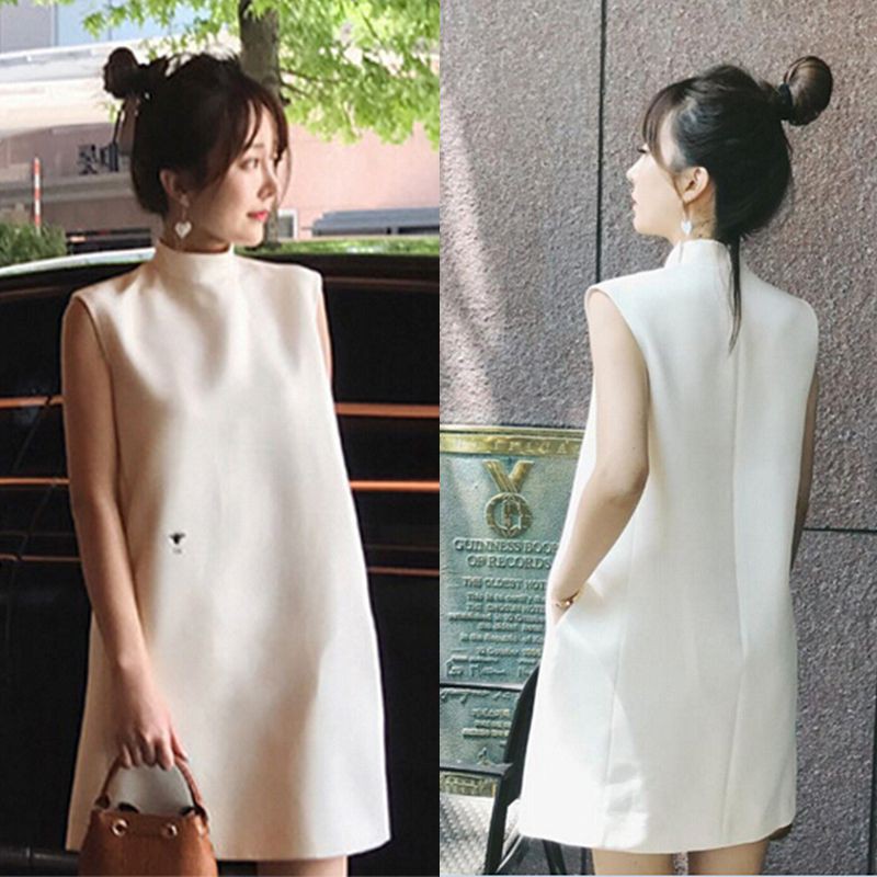 Đầm sát nách họa tiết thêu phong cách thời trang dành cho nữ