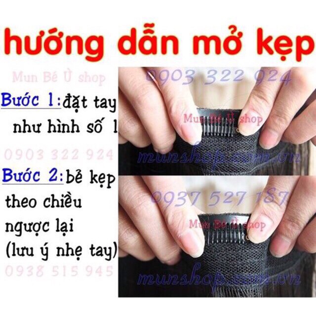 Tóc mái giả kẹp phồng💄FREESHIP💄Tóc giả che mái hói cao cấp 25cm