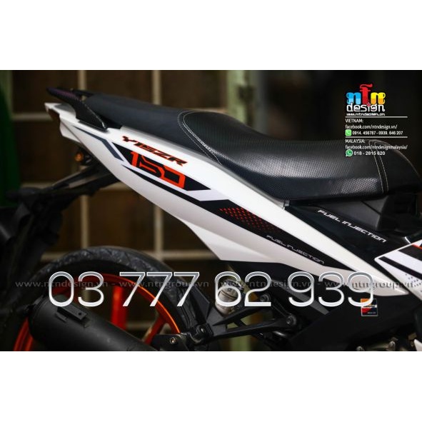 [Siêu Sale] [FreeShip] [Ảnh thật] Tem /decal Y15 ZR Exciter 150 - tem rời Cam Trắng Đen - không bay màu - chuẩn form