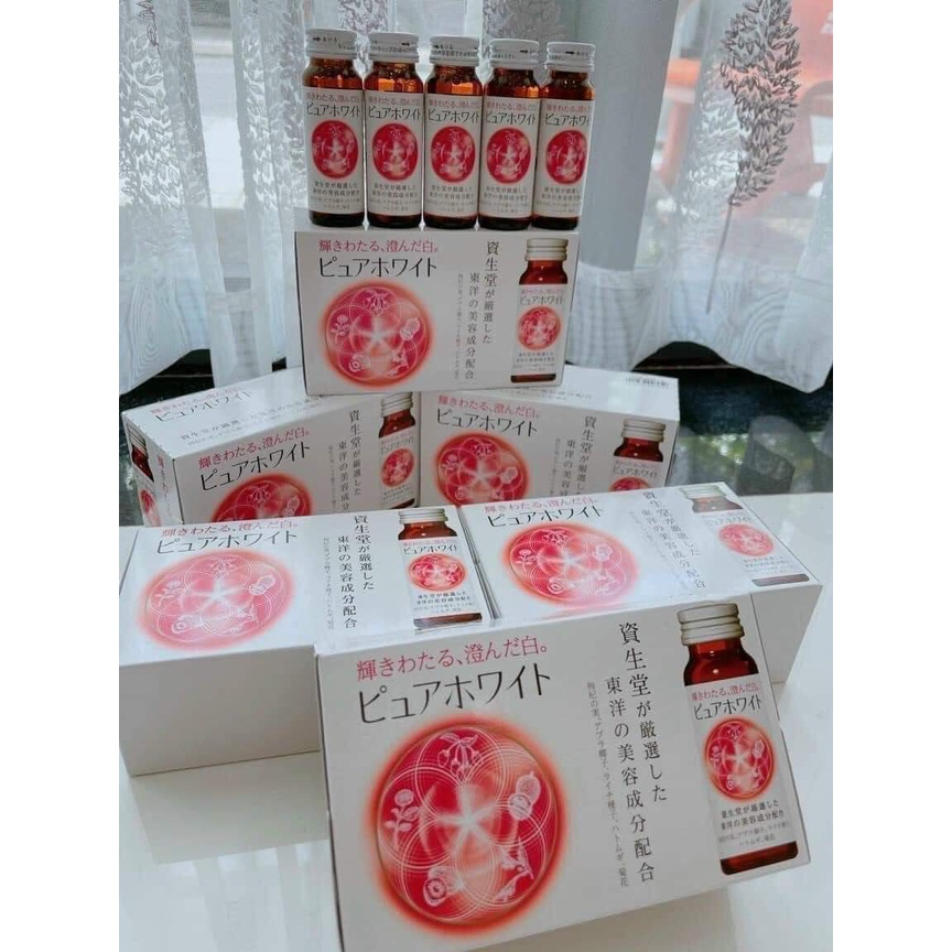 Nước Uống Trắng Da Pure White Shiseido Hộp 10 Lọ đẹp da, chống lão hoá
