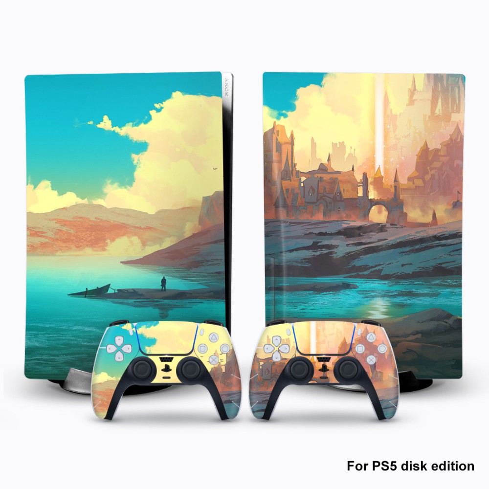 New Vinyl Sticker For PS5 Accessories Decal Protective Skin for PlayStation 5 Digital Edition Console and 2 Controllers 【nuuo】
