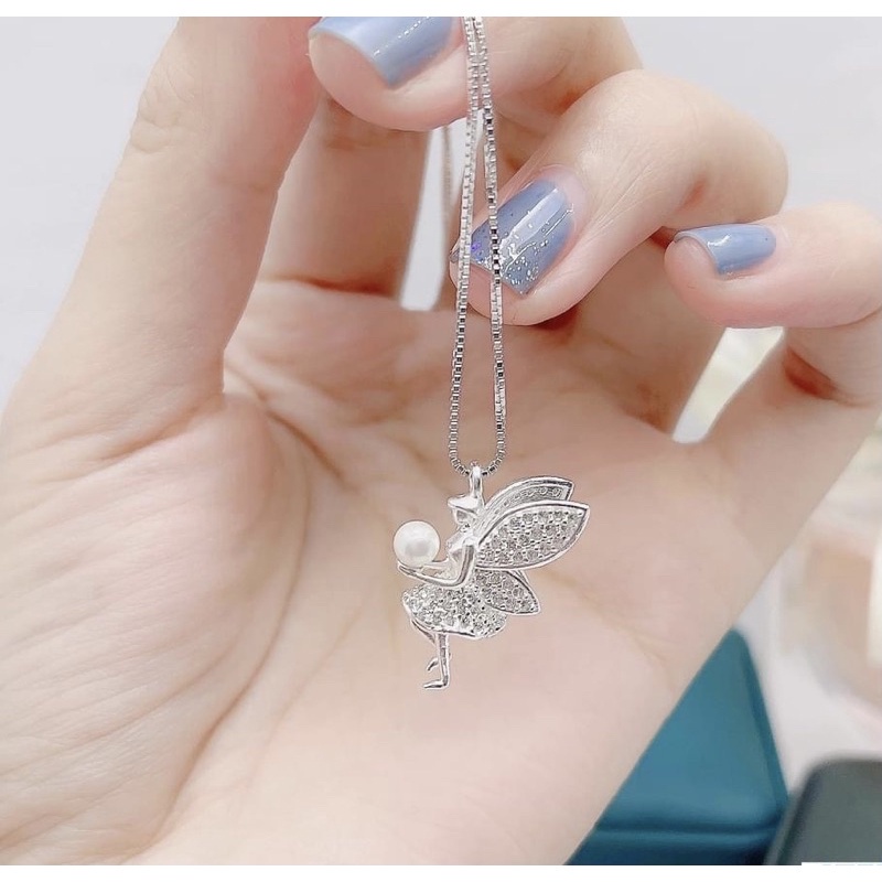 Dây chuyền bạc nữ,vòng cổ bạc nàng tiên Tinker bel, xinh xắn -Bạc Ngọc Anh