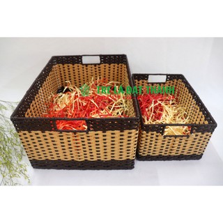 Giỏ đựng quần áo, rương nhựa giả mây, khay đựng đồ nhựa đan giả mây