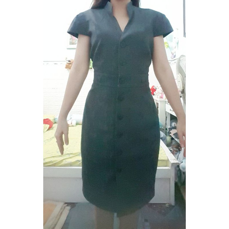 Thanh lý đầm cong so màu xam size L dưới 55kg