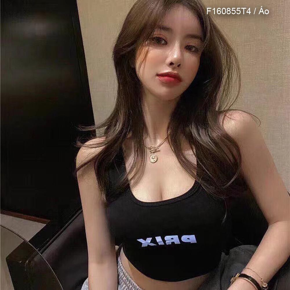 Áo thun 3 lỗ croptop chữ
