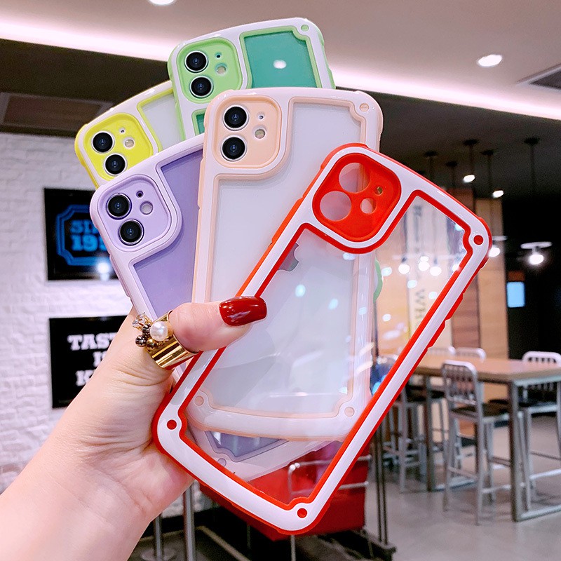 Transparent Ốp iPhone 12 Pro Max Clear Case 12 Mini Shockproof Back Cover