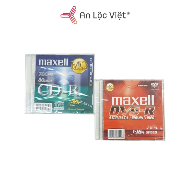 Combo 2 Đĩa Maxell CD và 2 đĩa DVD chính hiệu cực kỳ thông dụng trên thị trường