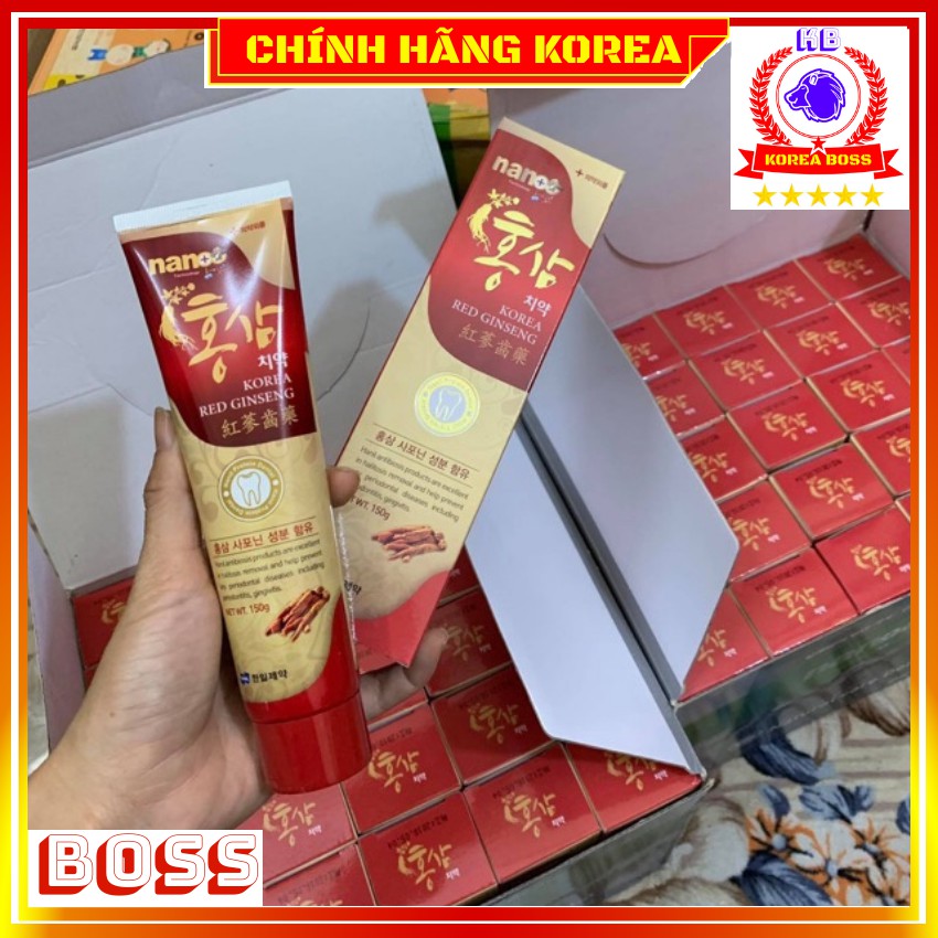 Kem đánh răng hàn quốc, kem hồng sâm giúp trắng răng thơm miệng, tuýp 150gr, Korea Boss