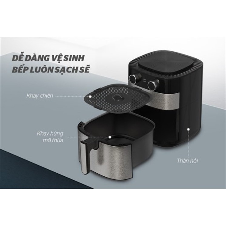 Nồi chiên không dầu 6 lít loại cơ Sunhouse SHD4026 - Bảo hành 12 tháng