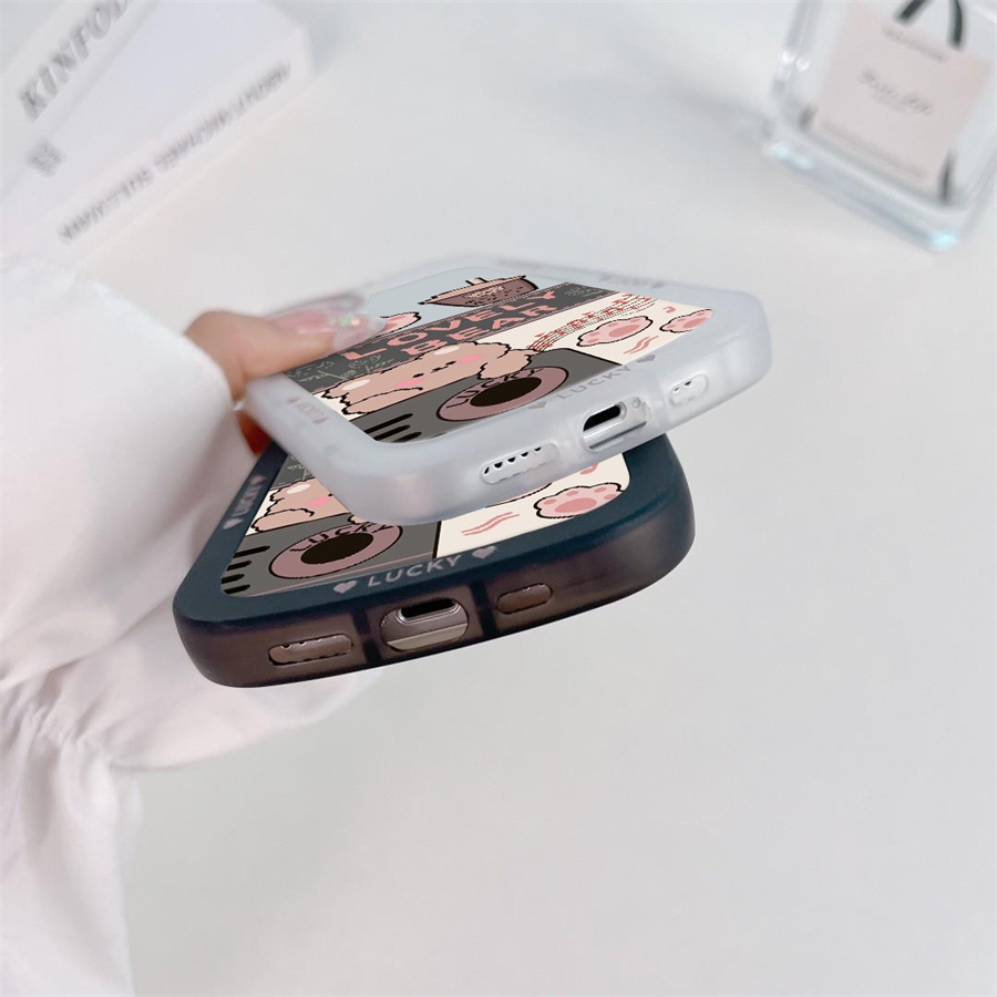 Ốp Điện Thoại Silicon Mềm Hình Gấu Và Dấu Chân Mèo Cho Realme 5 5i 6i C3 C35 C21Y C25Y C21 RealmeC11 C11 2021 C25 C15 C12 C2