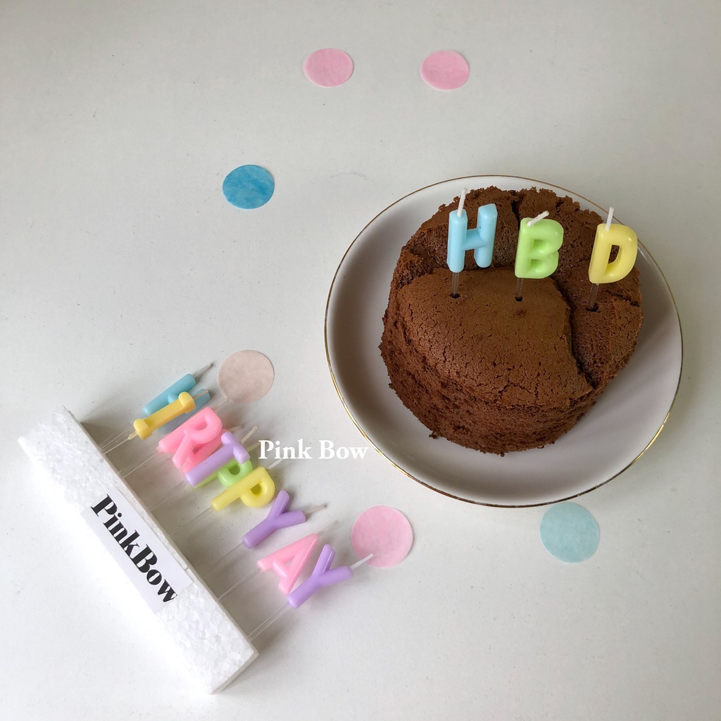 Nến sinh nhật chữ happy birthday HPBD đủ màu 2 loại ĐẬM/NHẠT