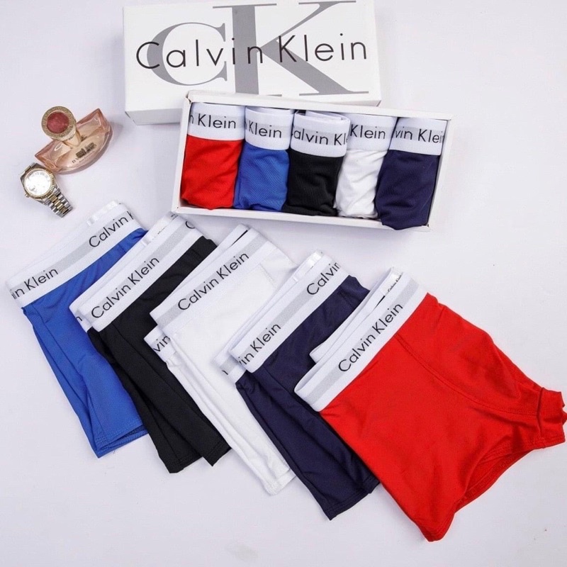 (HOT) COMBO 1SÉT 5QUẦN SỊP ĐÙI NAM CALVIN KLEIN THUN LẠNH COTTON CO GIÃN CỰC TỐT