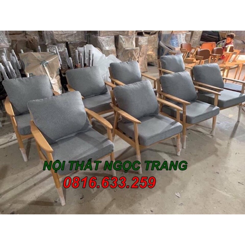 ghế sofa cafe, Ghế sofa đơn gỗ nệm thanh lý, Ghế cafe,trà sữa gỗ bọc nệm giá rẻ