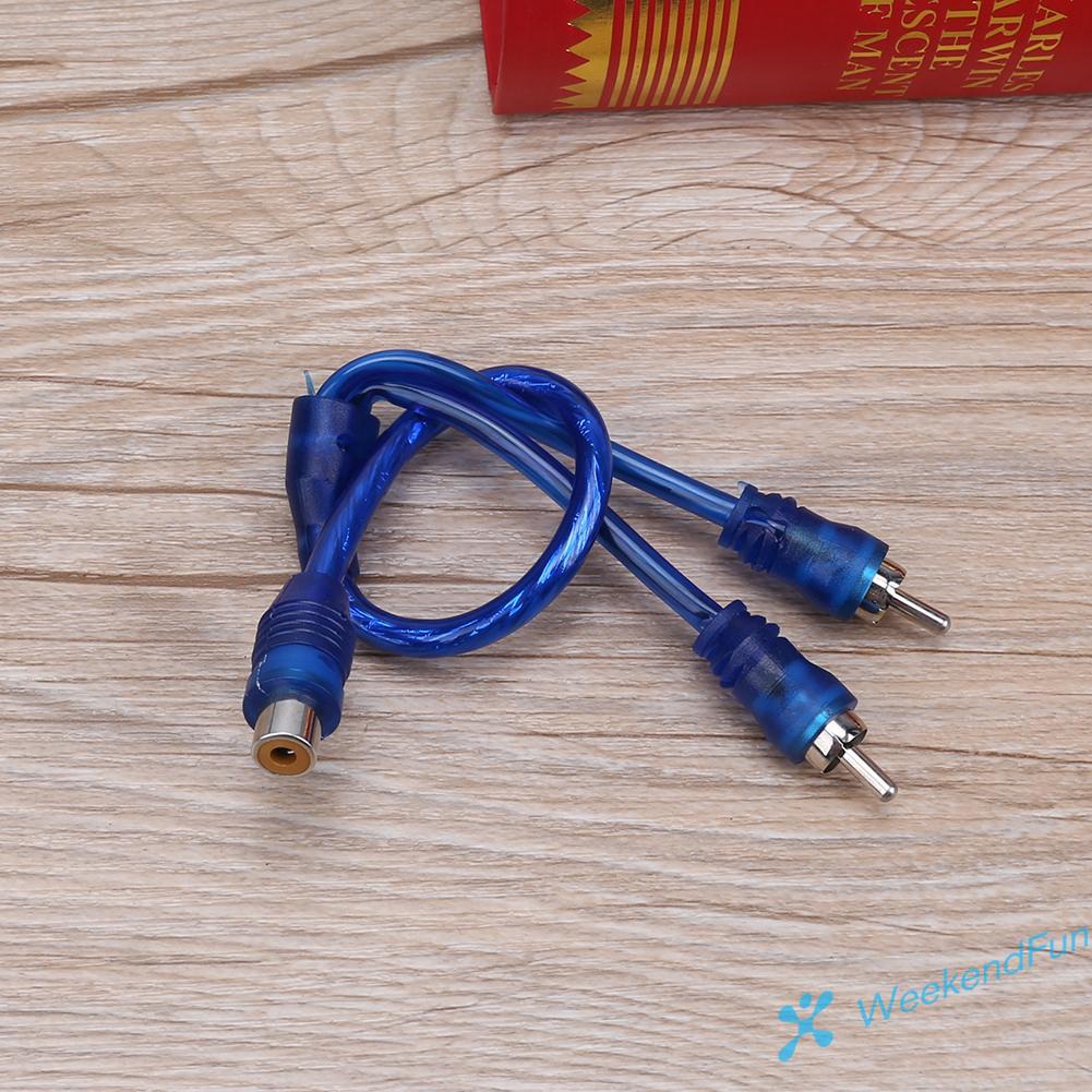 Cáp Chuyển Đổi Âm Thanh Từ 30cm 2 Rca Đực Sang 1 Rca Cái Cho Xe Hơi