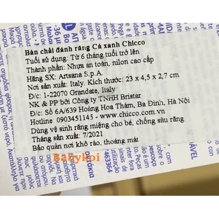 Bàn chải đánh răng chicco cho bé