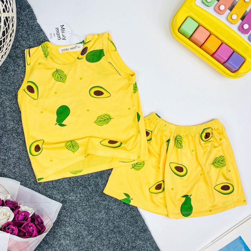 [BÉ 8-20KG] Bộ ba lỗ minkymom bé trai bé gái vải thun lạnh họa tiết trái cây mặc mùa hè mát mẻ BLTC