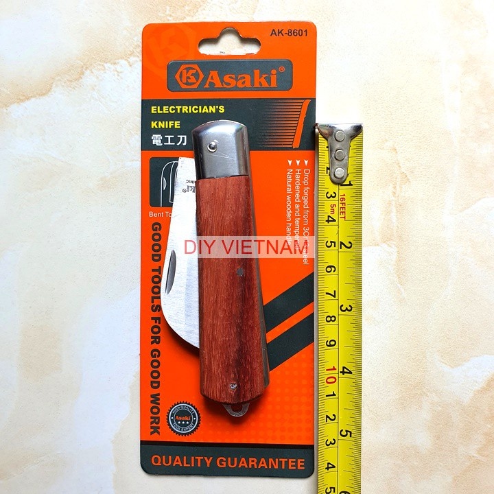 Dao gập rọc cáp đa năng cho thợ điện Kapusi Japan chiều dài 180mm, Bảo hành 12 tháng