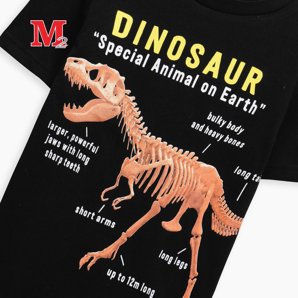 Áo thun bé trai in khủng long Dinosaur đen LHD1552B Thời trang M2