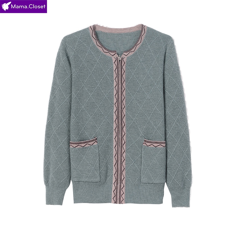 #YY6606 ÁO LEN CỔ TRÒN DÀI TAY ĐÓNG CÚC ĐỒ THU ĐÔNG, QUÀ TẶNG MẸ, CHO NGƯỜI TRUNG NIÊN HÀNG QUẢNG CHÂU MỚI HOT 2021 | BigBuy360 - bigbuy360.vn