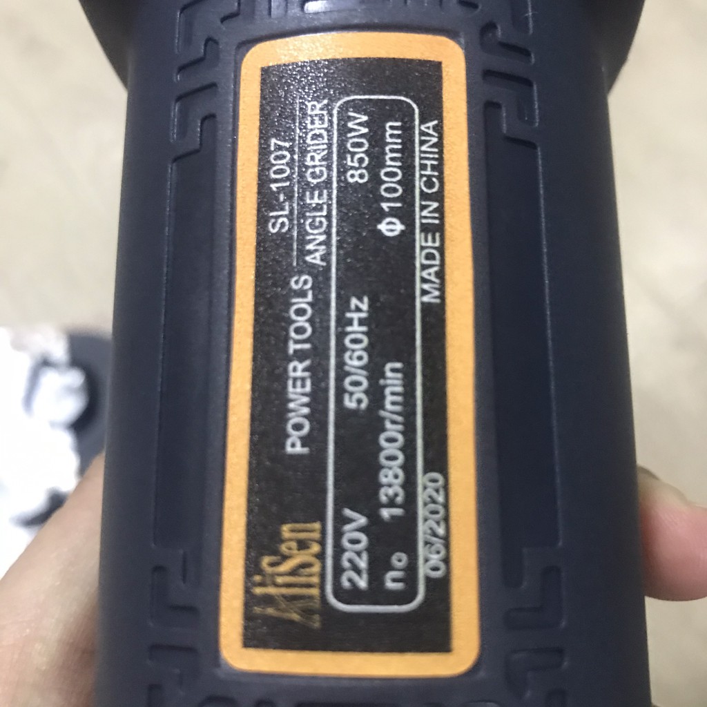 Máy mài góc, máy cắt cầm tay SL1007 chính hãng ALISEN, công suất 850w, máy công  tắc đuôi bền bỉ