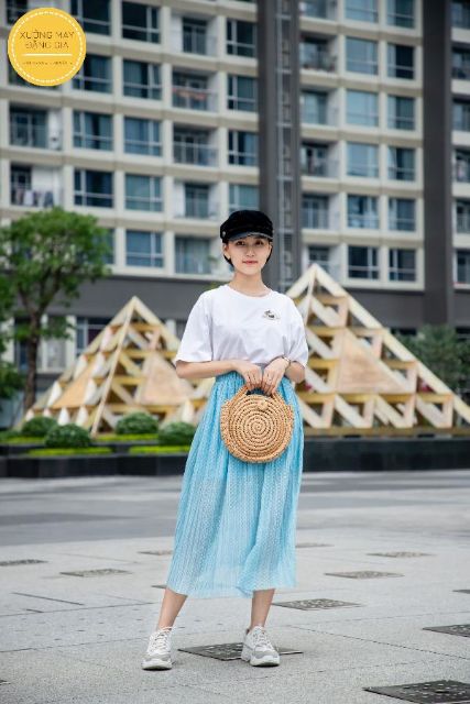 Chân váy dập ly cho nàng mùa hạ DG 4565