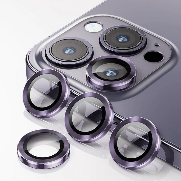 Dán Cường Lực Bảo Vệ Camera iPhone 14/13/12 Series MIPOW Alumium Viền Màu (đủ các dòng)