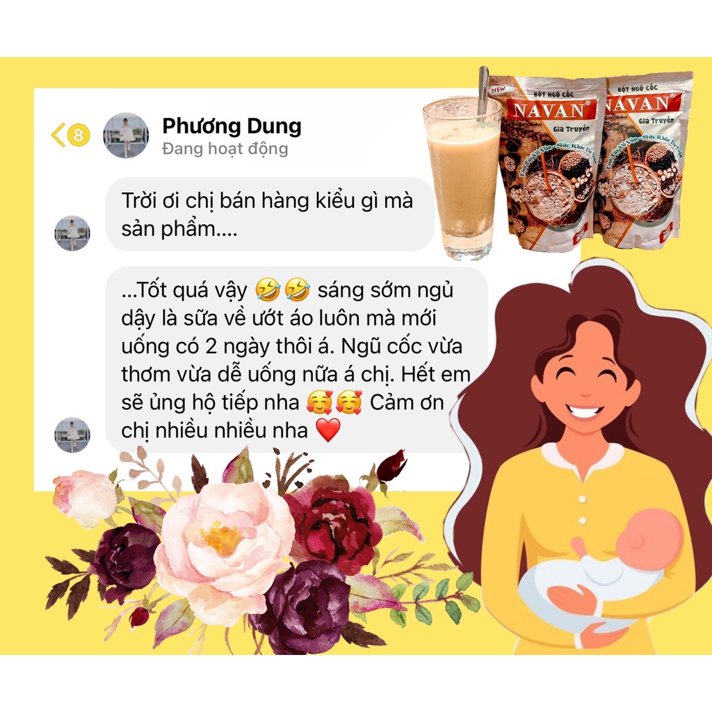 Bột Ngũ Cốc Lợi Sữa NaVan 800g Thơm Ngon Sáng Da Đẹp Dáng