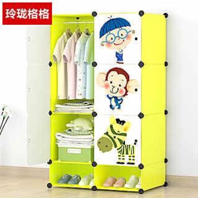 FREESHIP 99K TOÀN QUỐC_Tủ nhựa quần áo lắp ghép 6+2 ô giày. Tặng kèm 1 treo đồ