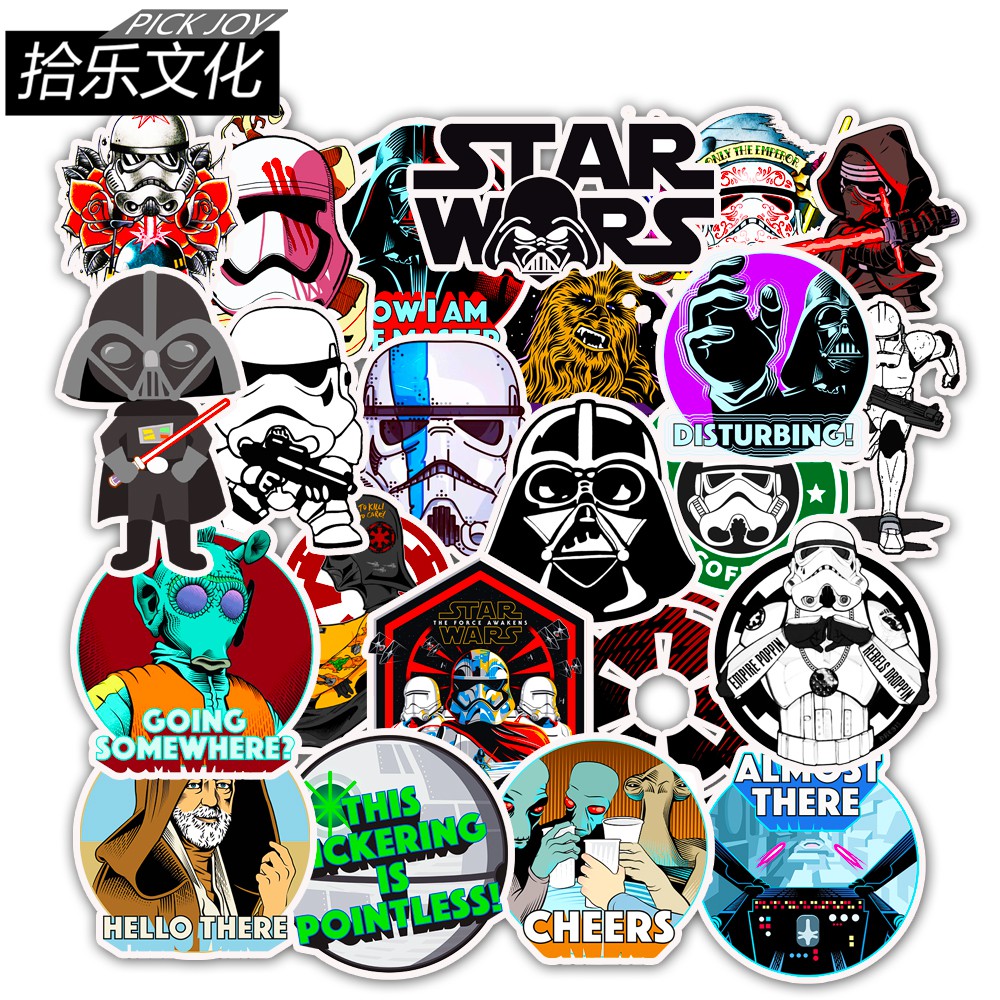 Set 50 Miếng Dán Trang Trí Chống Thấm Nước Chủ Đề Phim Star War