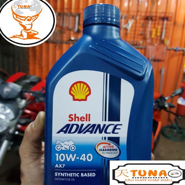 Nhớt shell AX7, nhớt xe số shell advance AX7 800ml hoặc 1L
