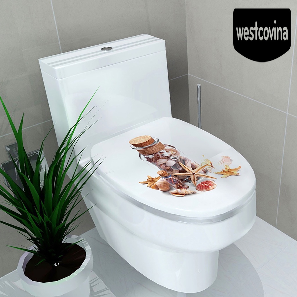 [Hot]☀ Sticker Dán Toilet Chống Thấm Nước Với Họa Tiết Hình Đại Dương Theo Phong Cách Hoạt Hình