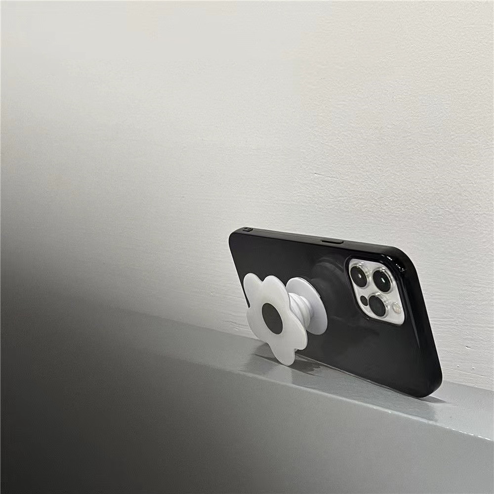 Ốp điện thoại họa tiết hoa trắng phong cách Nhật Hàn đơn giản kèm giá đỡ cho IPHONEX xr xsmax 78p 12PROMAX 11