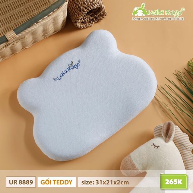 Gối chống bẹp đầu MMF Teddy UalaRogo Dùng Cho Bé Từ Sơ Sinh 31x21x3.5x2cm