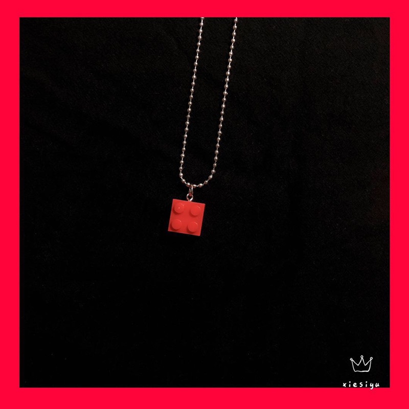 Vòng Cổ Mặt Khối LEGO Phong Cách Hàn Quốc Đơn Giản Sáng Tạo Dễ Thương Thời Trang Dành Cho Bạn Nữ