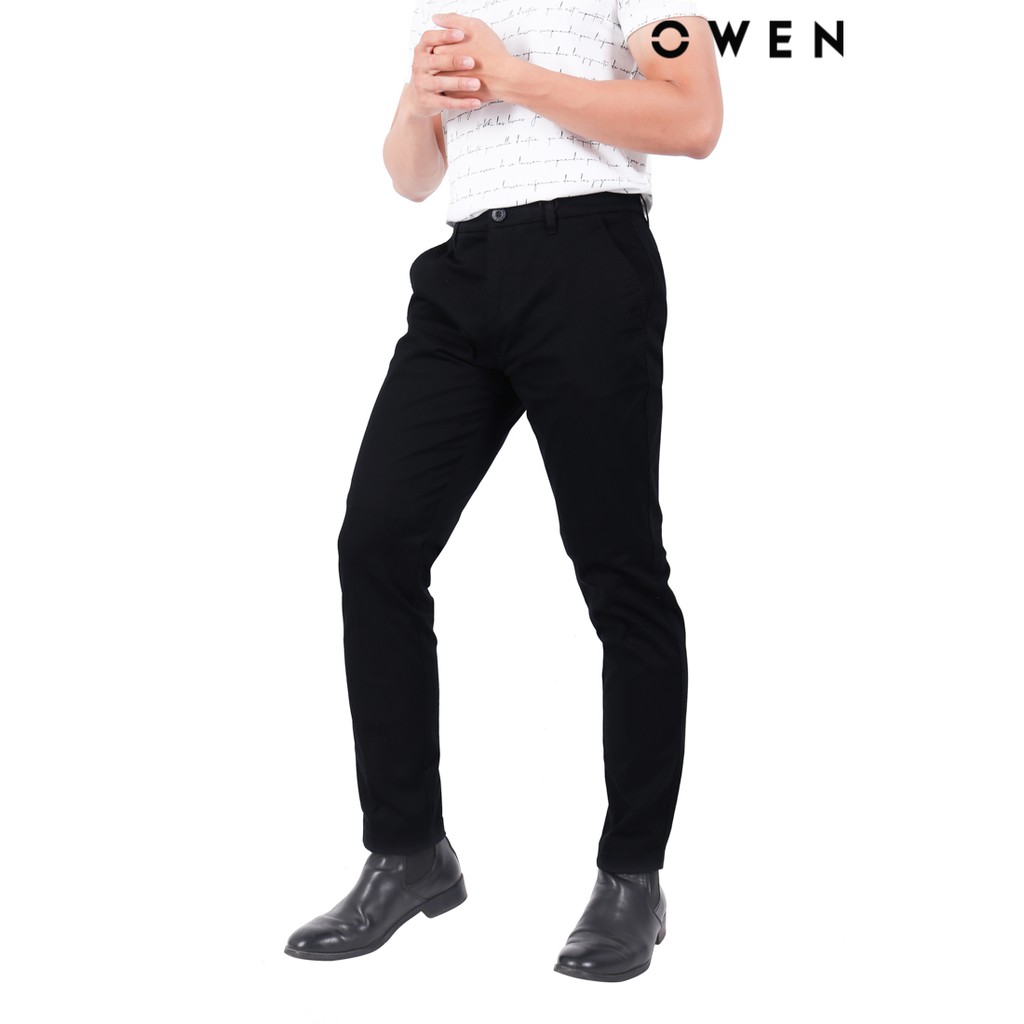 Quần Khaki OWEN Slimfit Đen - QKSL21998