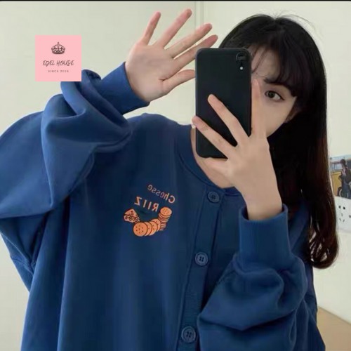 Áo Khoác Cardigan Nữ Riiz Màu Xám Cam Xanh Dáng Dài Chất Nỉ Ngoại Dày Dặn Phong Cách Hàn Quốc Hot Trend Edel E490 | BigBuy360 - bigbuy360.vn