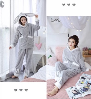 Bộ đồ ngủ lông thỏ mẫu mới
