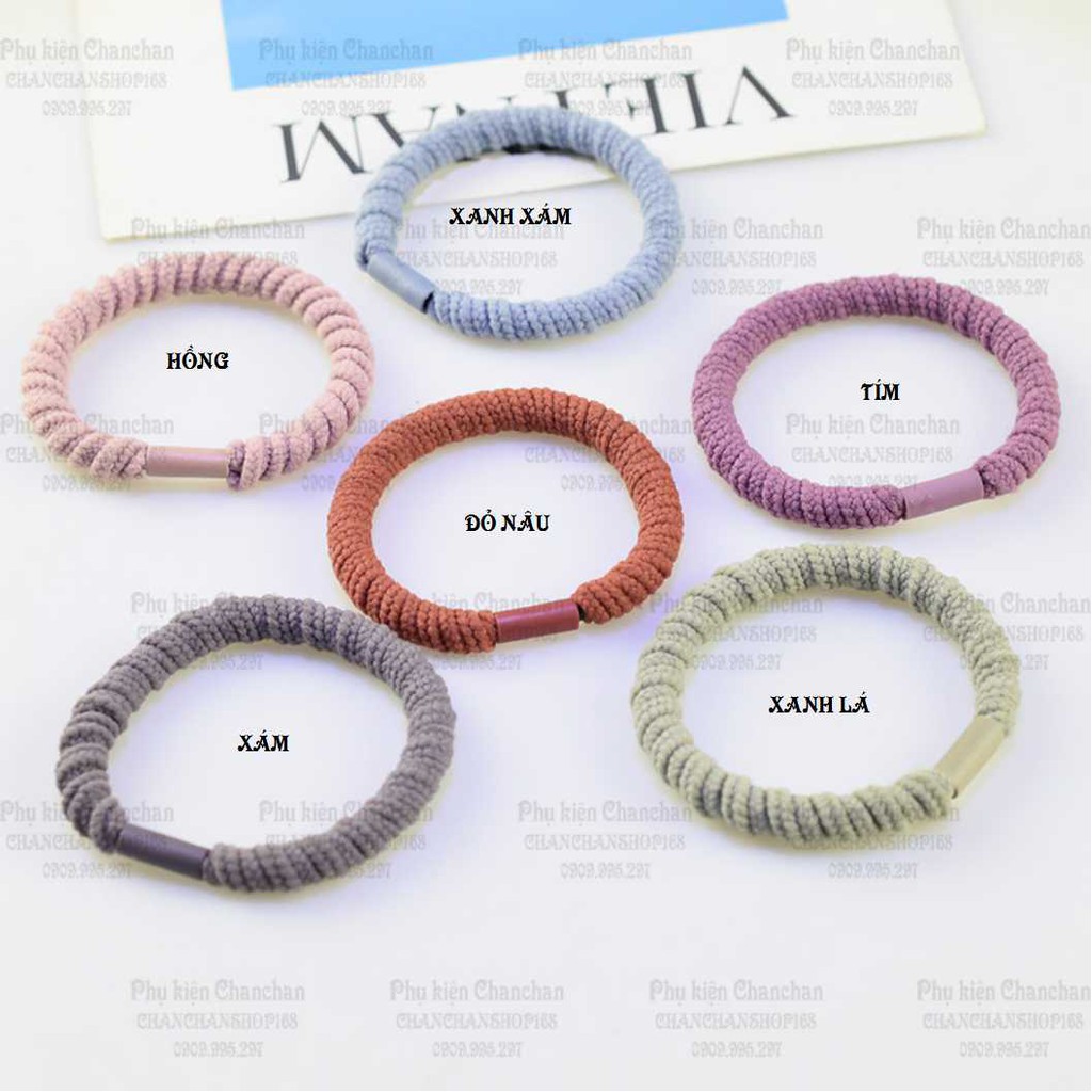 Cột tóc thun trơn xoắn bền đẹp 5k / sợi