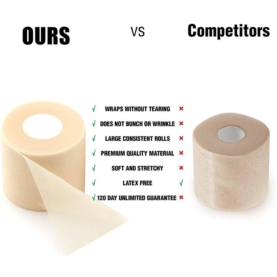 Băng Quấn Hỗ Trợ Cổ Tay/Đầu Gối Bằng Xốp Co Giãn Điều Chỉnh Được 7Cm x 27m