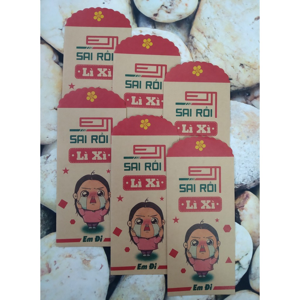 Bao Lì Xì giấy Kraft set 6 cái - Hình Thật Shop Tự Chụp