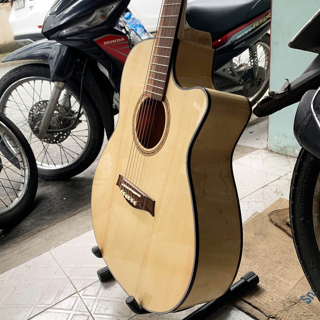 Đàn Guitar Acoustic gỗ Ash nguyên tấm | có ty chỉnh cong cần | BH 12 tháng